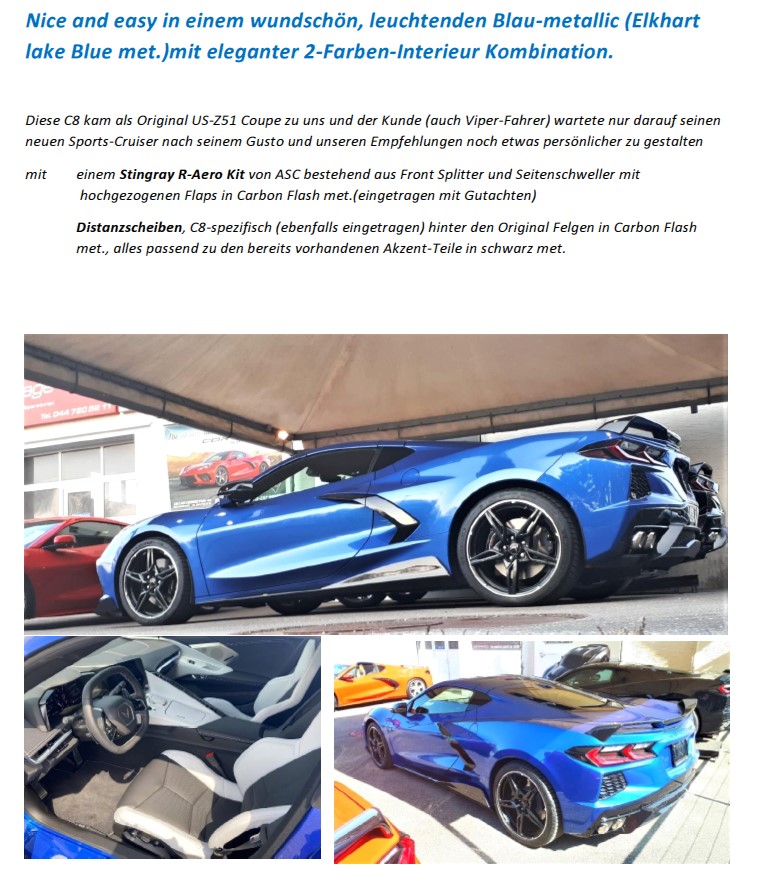 ShowCase C8 Elkhart lake Blue met